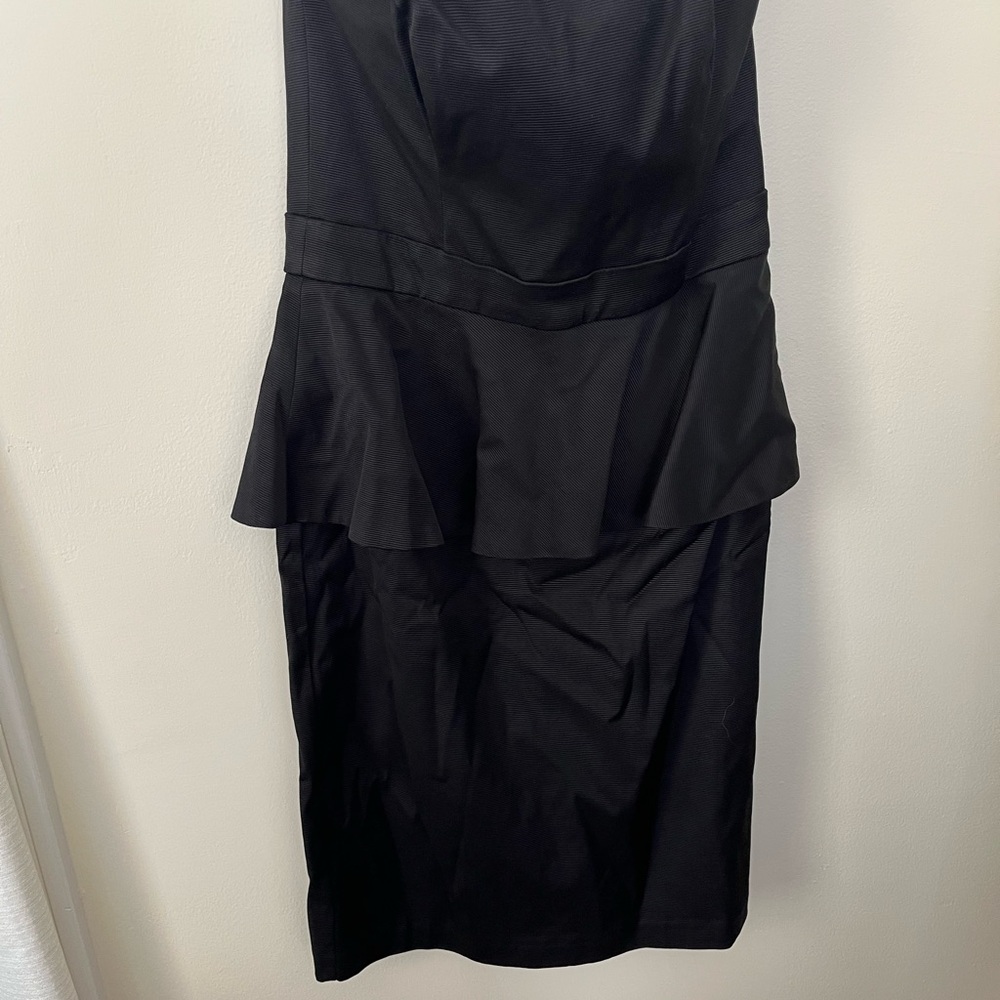 White House Black Market Black Peplum Sheath Midi Dress